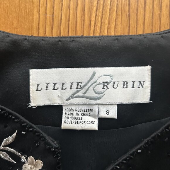 Lille Rubin jacket black with floral size 8 - Picture 6 of 10